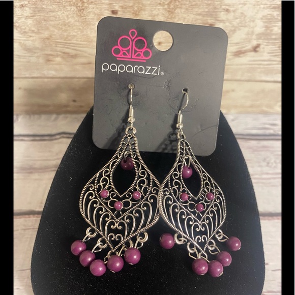 NWT-Paparazzi Silver Teardrop Beaded Earrings